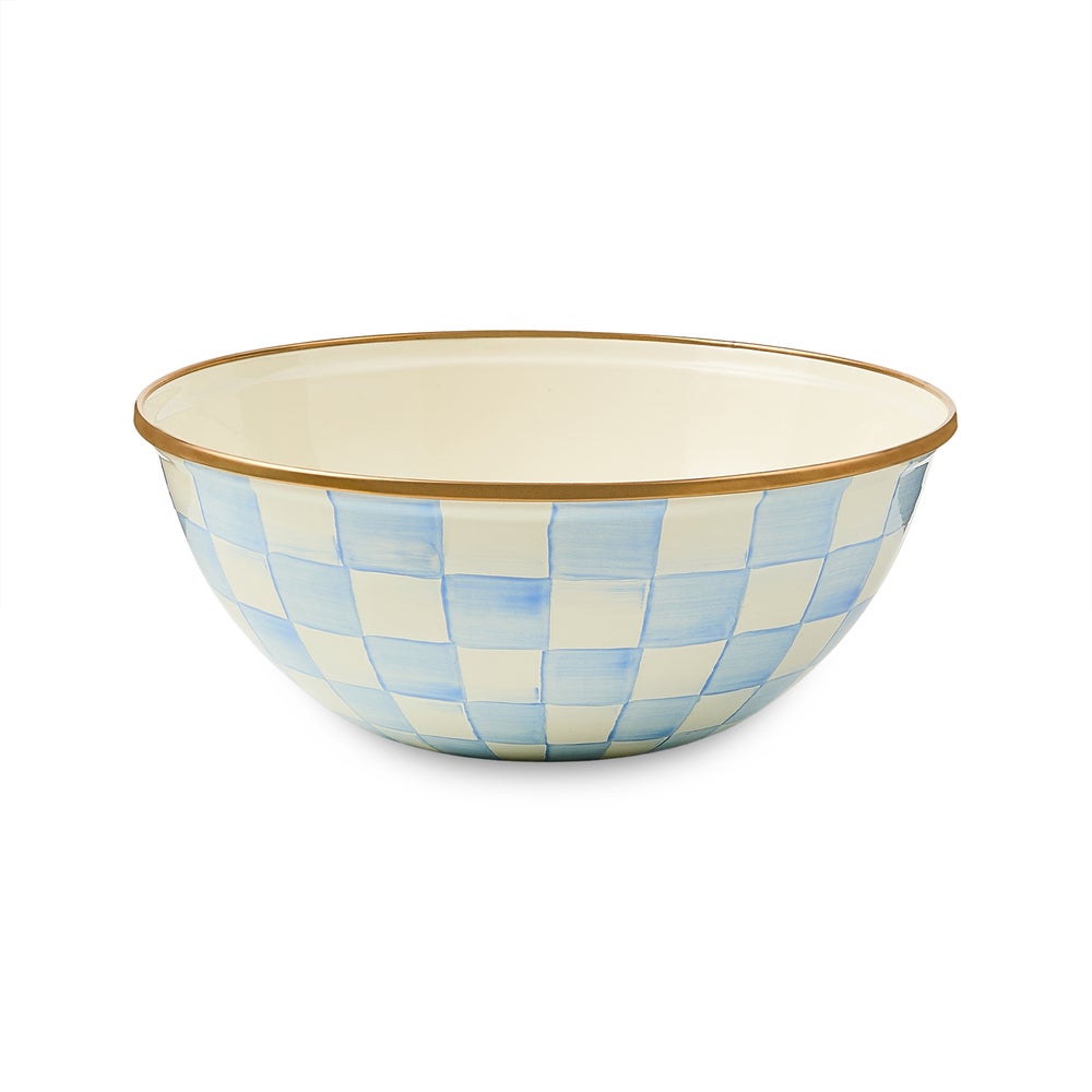 Sky Check Enamel Everyday Bowl