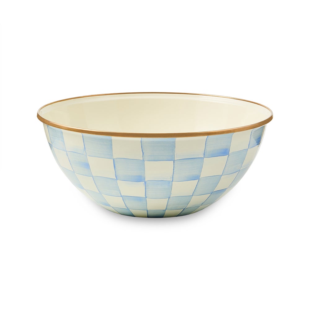 Sky Check Enamel Everyday Bowl
