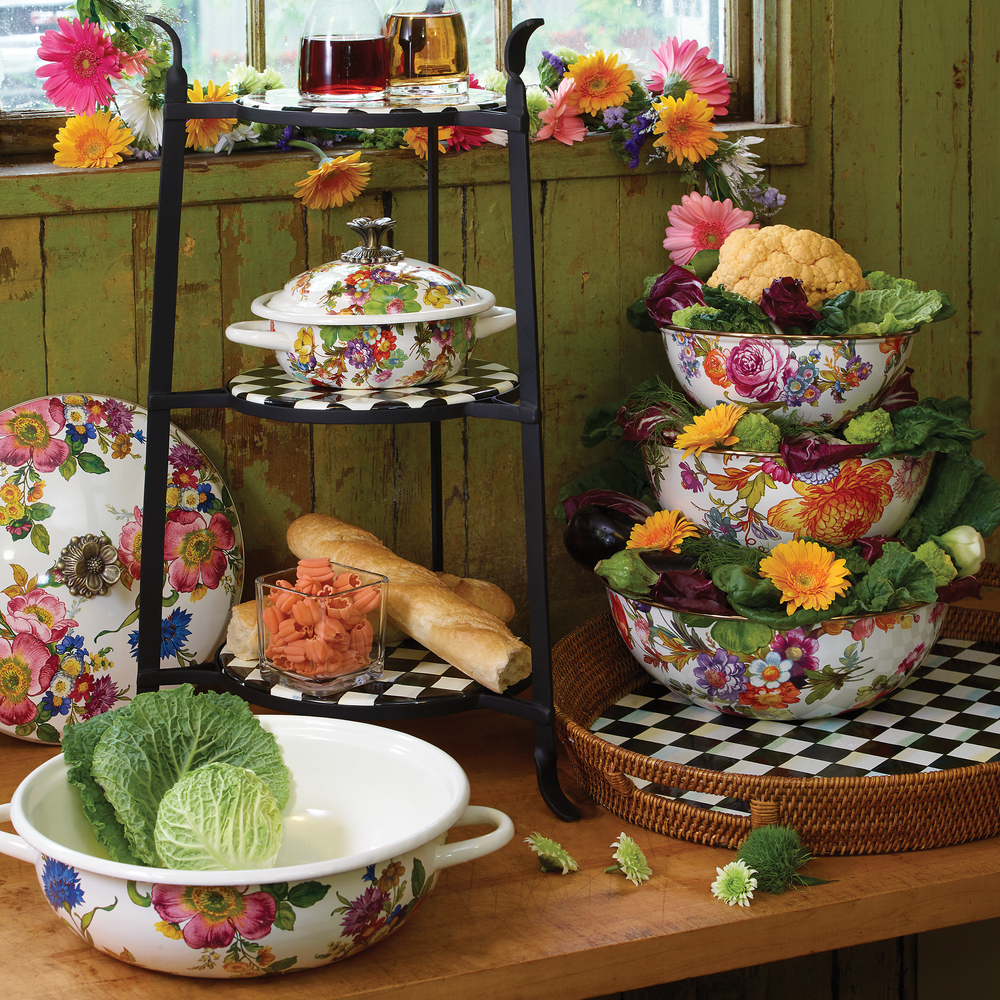 White Flower Market Large Everyday Bowl