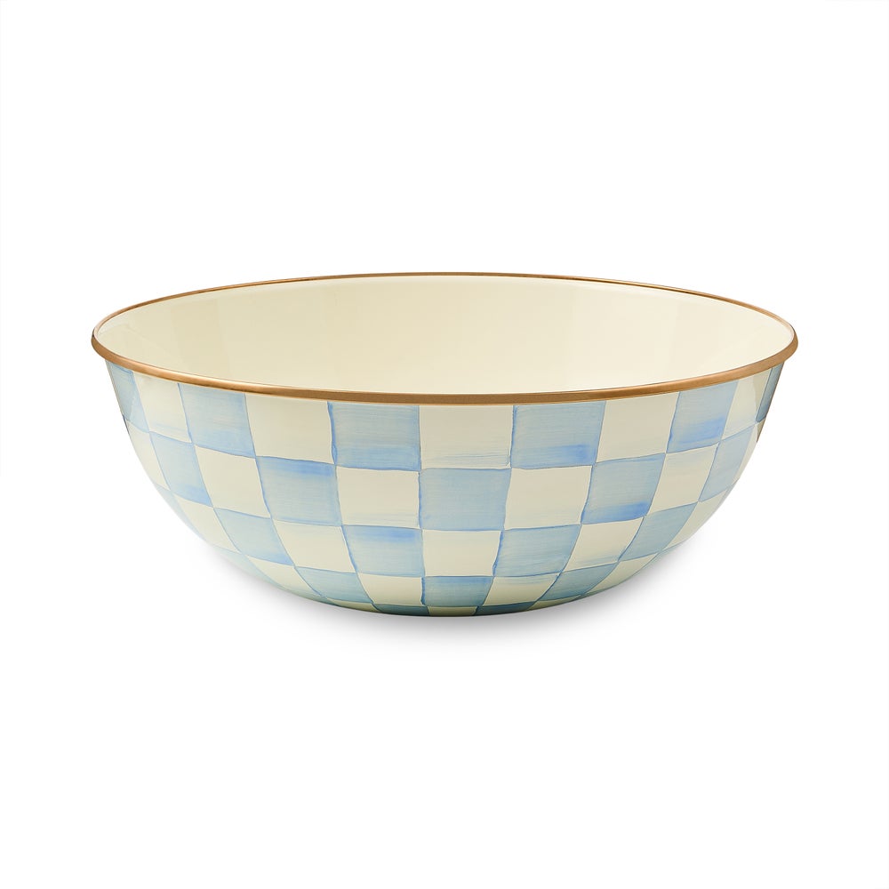 Sky Check Enamel Everyday Bowl