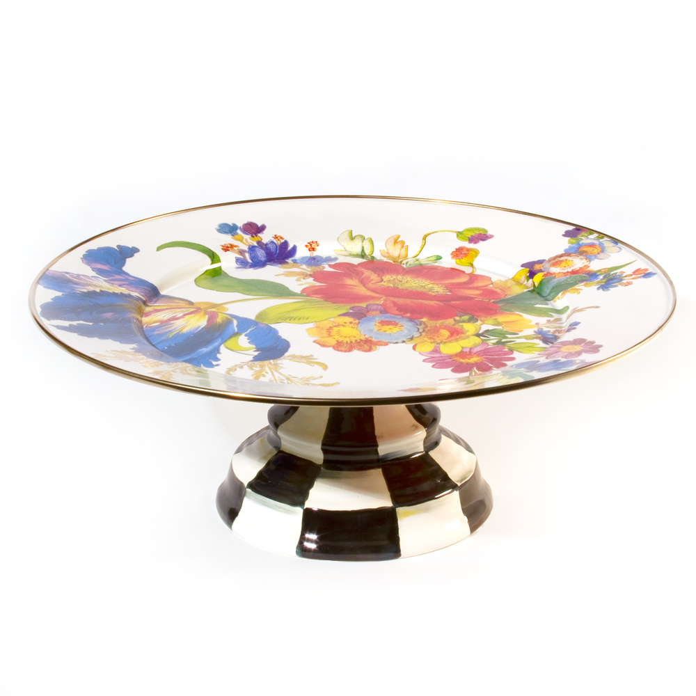 Floral Pedestal Platter