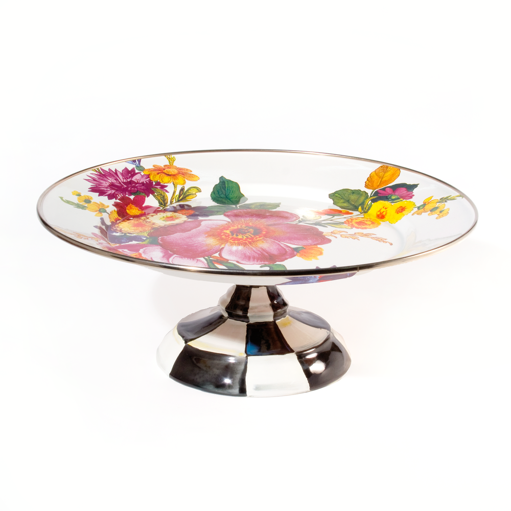 Floral Pedestal Platter