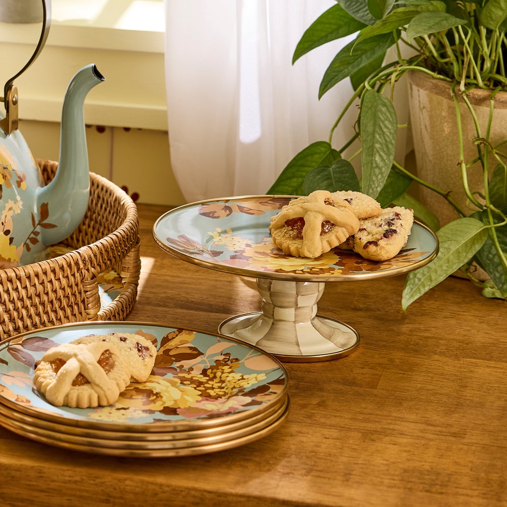 Floral Pedestal Platter