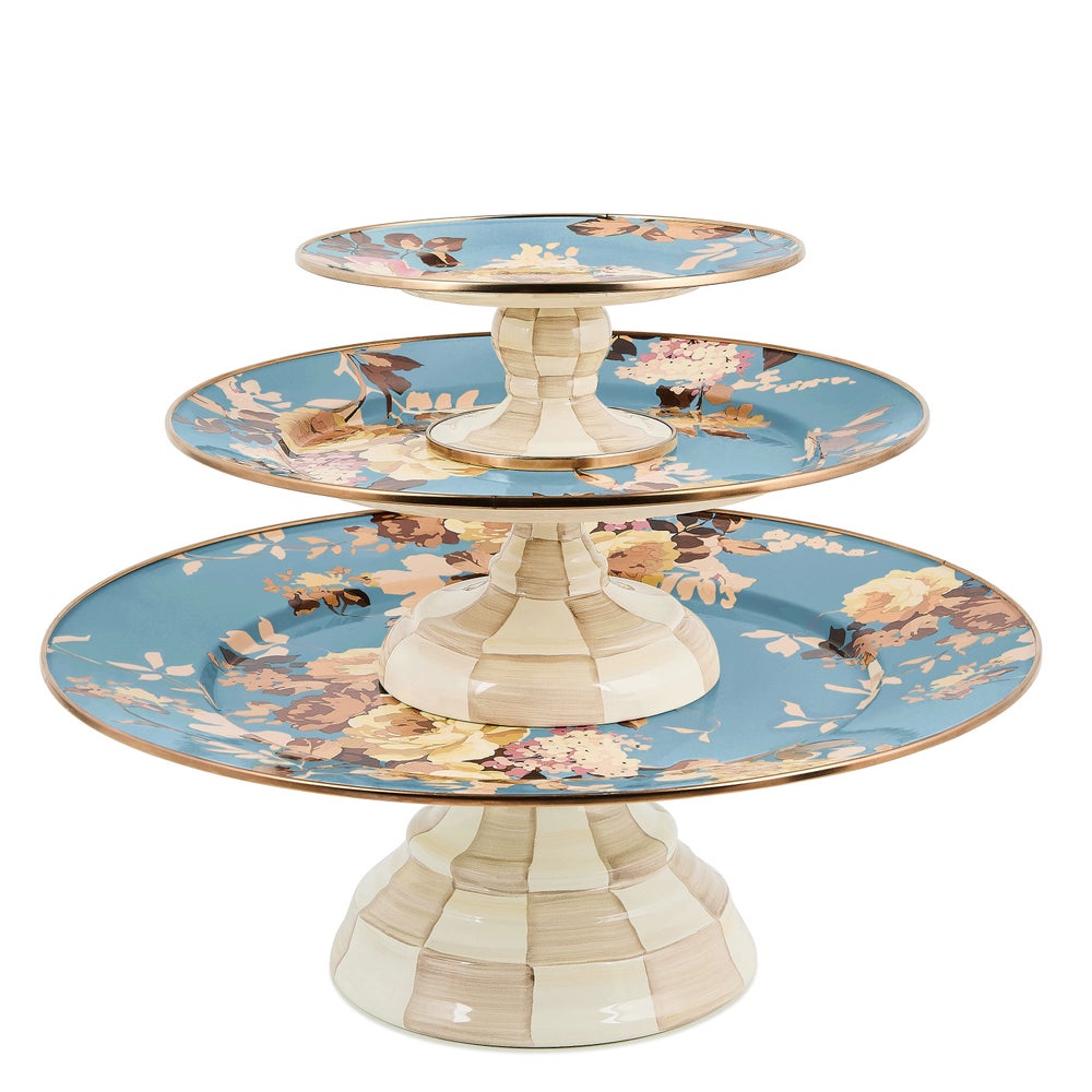 Floral Pedestal Platter