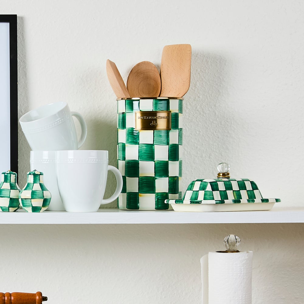 Check Enamelware Utensil Holder