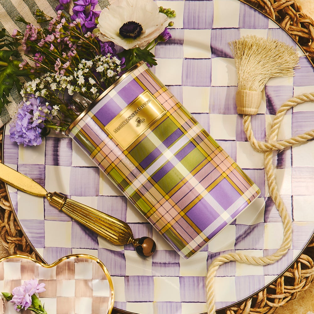 Tartan Violet Utensil Holder