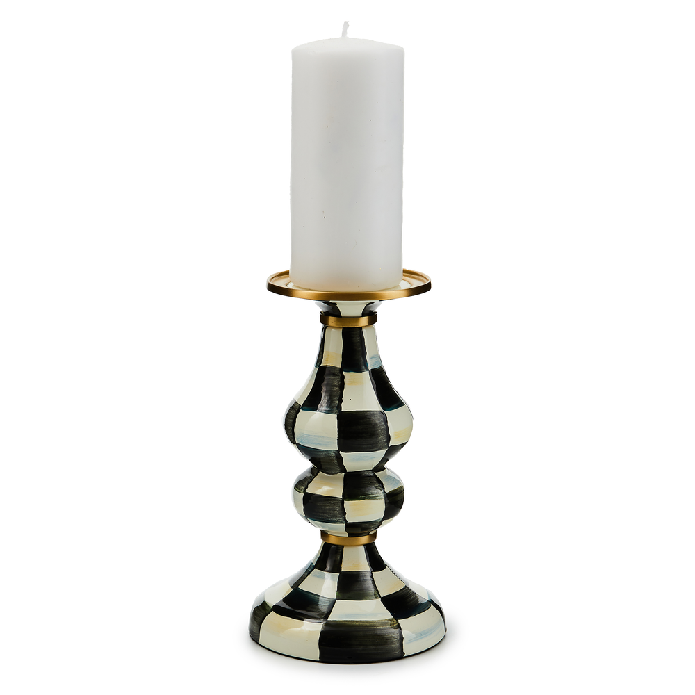 Enamel Pillar Candlestick Holder