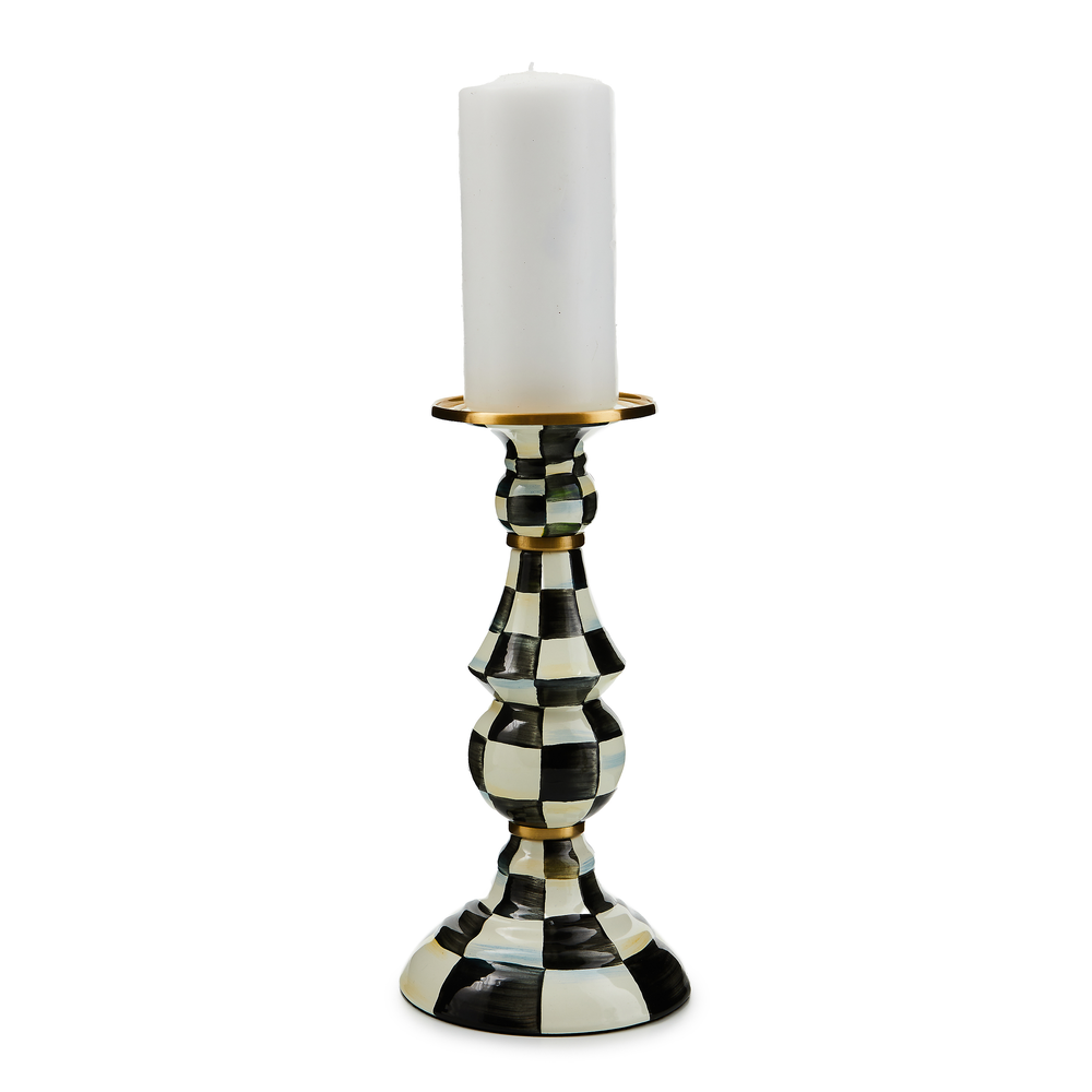 Enamel Pillar Candlestick Holder