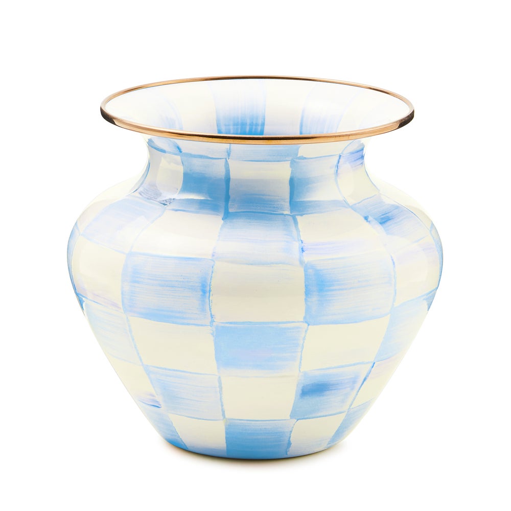 Check Enamel Large Vase