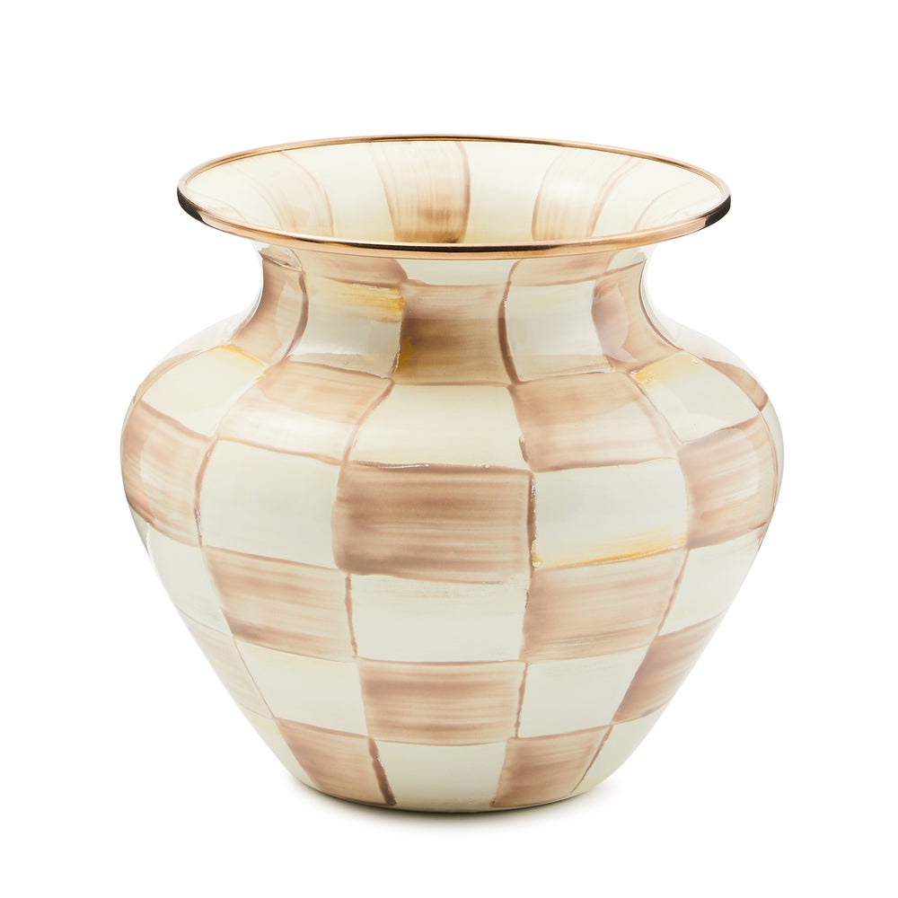 Check Enamel Large Vase
