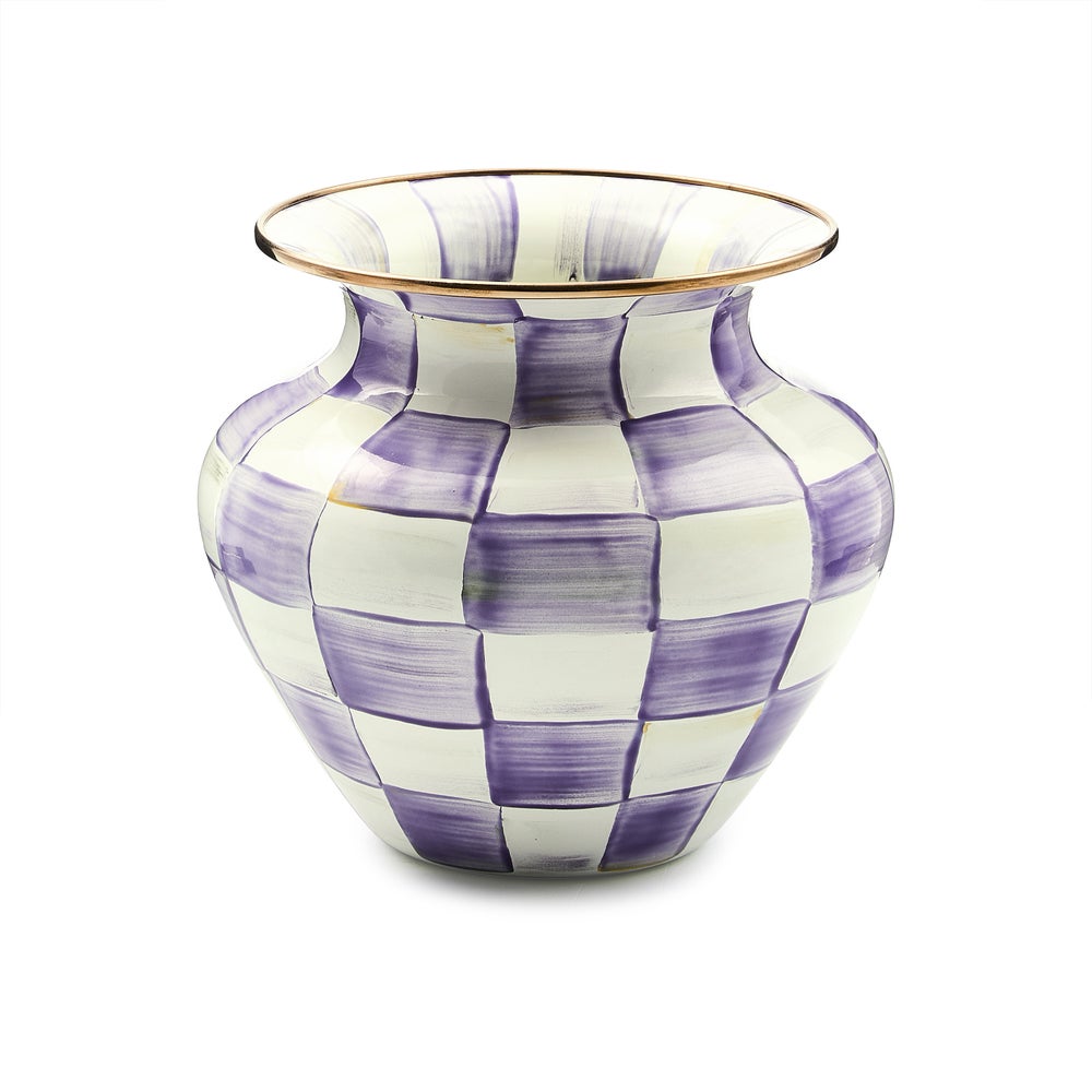 Check Enamel Large Vase
